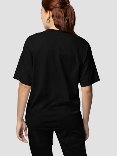 Women black oversize t shirt be the unqiue one back