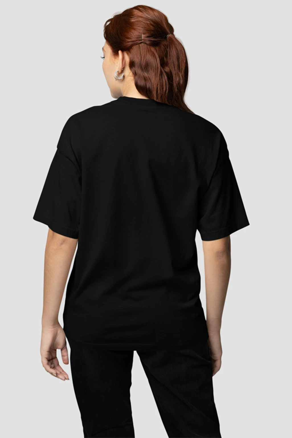 Women black oversize t shirt be the unqiue one back