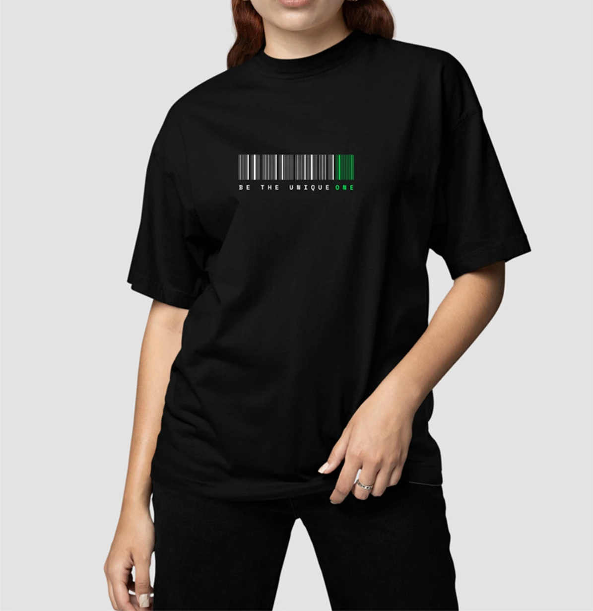 Women oversize t shirt black be the unique one1